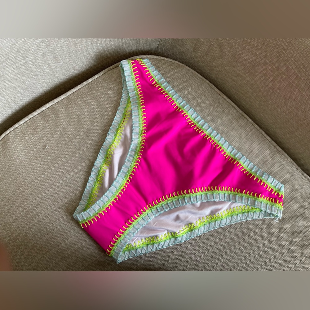 Platinum Neon high Waist bikini bottoms
